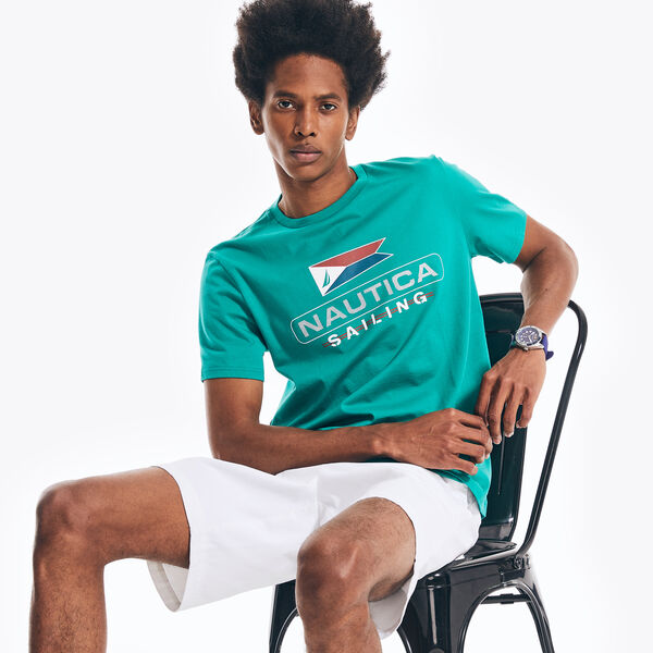 SUSTAINABLY CRAFTED NAUTICA SAILING GRAPHIC T-SHIRT - Vibe Green
